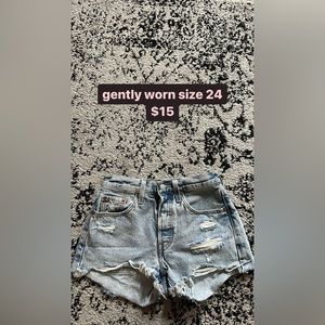 Levi’s 501 denim shorts size 24 gently worn